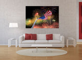 U.S. Flag and Fireworks! 18105 Home Decor Art Fireworks Photo