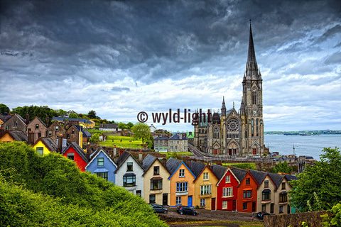 Exquisite View of St. Colman's Cathedral Overlooking Cork Harbor Art 20427