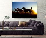 Cowgirl Rounding Up Horses after A Long Day in Bend, Oregon 22893
