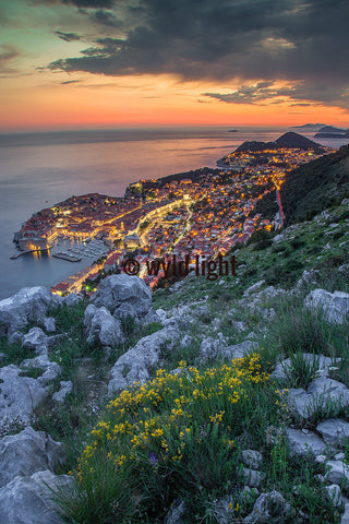 Incredible Expansive View of Dubronik, Croatia at Dusk 35094