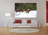 Cowboy Rounding Up Horses in Kalispell, Montana MS-6739 Horse Wall Art