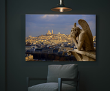 A Gargoyle at Notre Dame and Sacre Coeur Overlooks Paris, France 16228