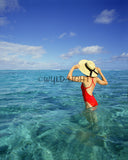A Model in the Clear Waters of Bora Bora, Tahiti! MS-196 Modern Art